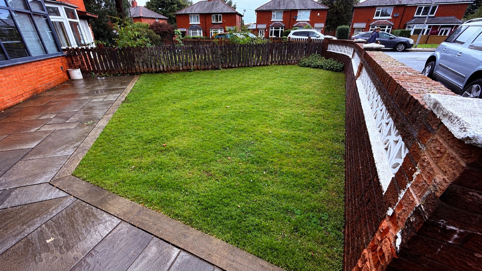 Freshly maintained lawn
