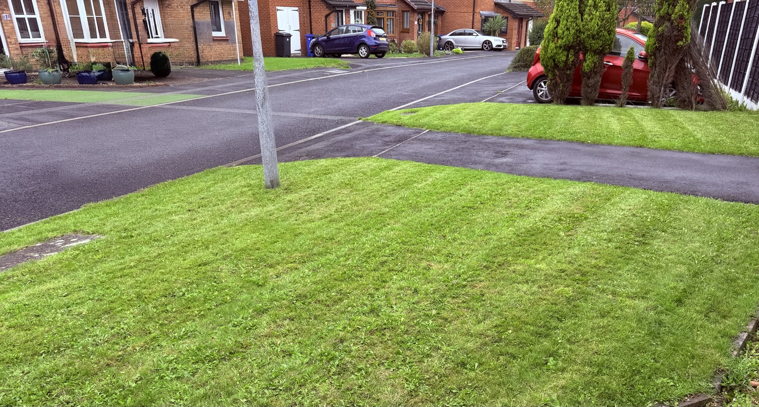 Lawn mowing with stripes